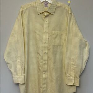 Brooks Brothers Madison Yellow Gingham Dress Shirt Supima Cotton 16-33